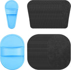 Chumia 102 Pieces Hair Removal Pad Sets Smooth Away Women, 2 Sizes Smooth Legs Skin Pad and 100 Pieces Exfoliation Fine Sandpaper, Lip Facial Leg Hair Removal Kit for Women (Blue)