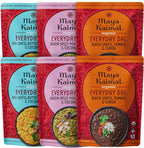 Maya Kaimal Foods - Organic Indian Everyday Dal Variety Pack No. 2 - 10oz 3 flavors, 2 Each - Red Lentil, Black Lentil, & Green Split Pea - Vegan