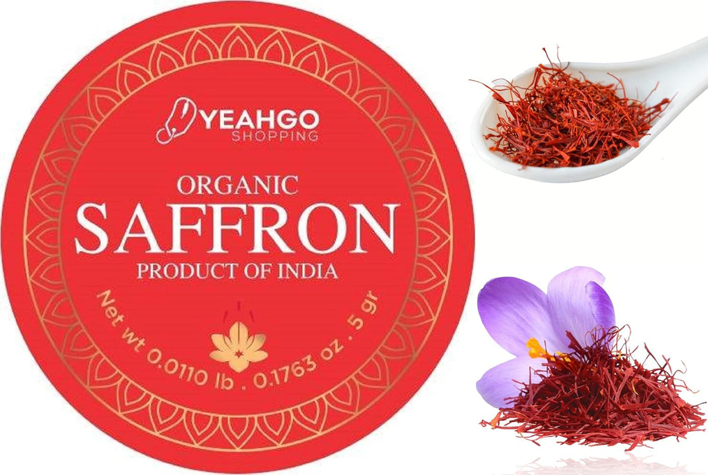 Yeahgoshopping Premium Quality Organic Sargol Saffron Grade A+ 100% Natural Red Authentic, Pure - 5 gram (0.1763 oz))