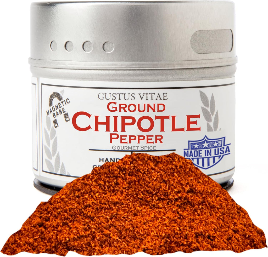 Ground Chipotle Powder | All Natural | Non GMO | 1.7 oz | Hand Crafted | Gourmet Spice | Small Batch | Ultra Premium | GLP-1 Friendly | Artisanal Rub | Single Ingredient Seasoning | Magnetic Tin | Gustus Vitae