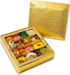 Sukhadia's Indian Sweets Gift, Festive Gold Box with Kundan gems, Premium Assorted Mithai, 24oz