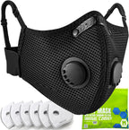 BASE CAMP M Plus Dust Mask, Breathable Reusable Face Mask with 6 Activated Carbon Filters for Woodworking Construction Mowing Grinding (Modern1)
