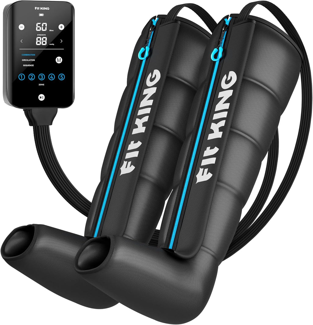 FIT KING Cordless Recovery System, Professional Air Compression Massager, Reduces Muscle Pain and Improves Circulation, Warm-up and Fast Recovery for Athletes, Zone Massage Optional (Medium)