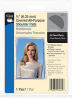 Dritz 103549 53071-1 Shoulder Pads, Covered All-Purpose, 1/4", Black