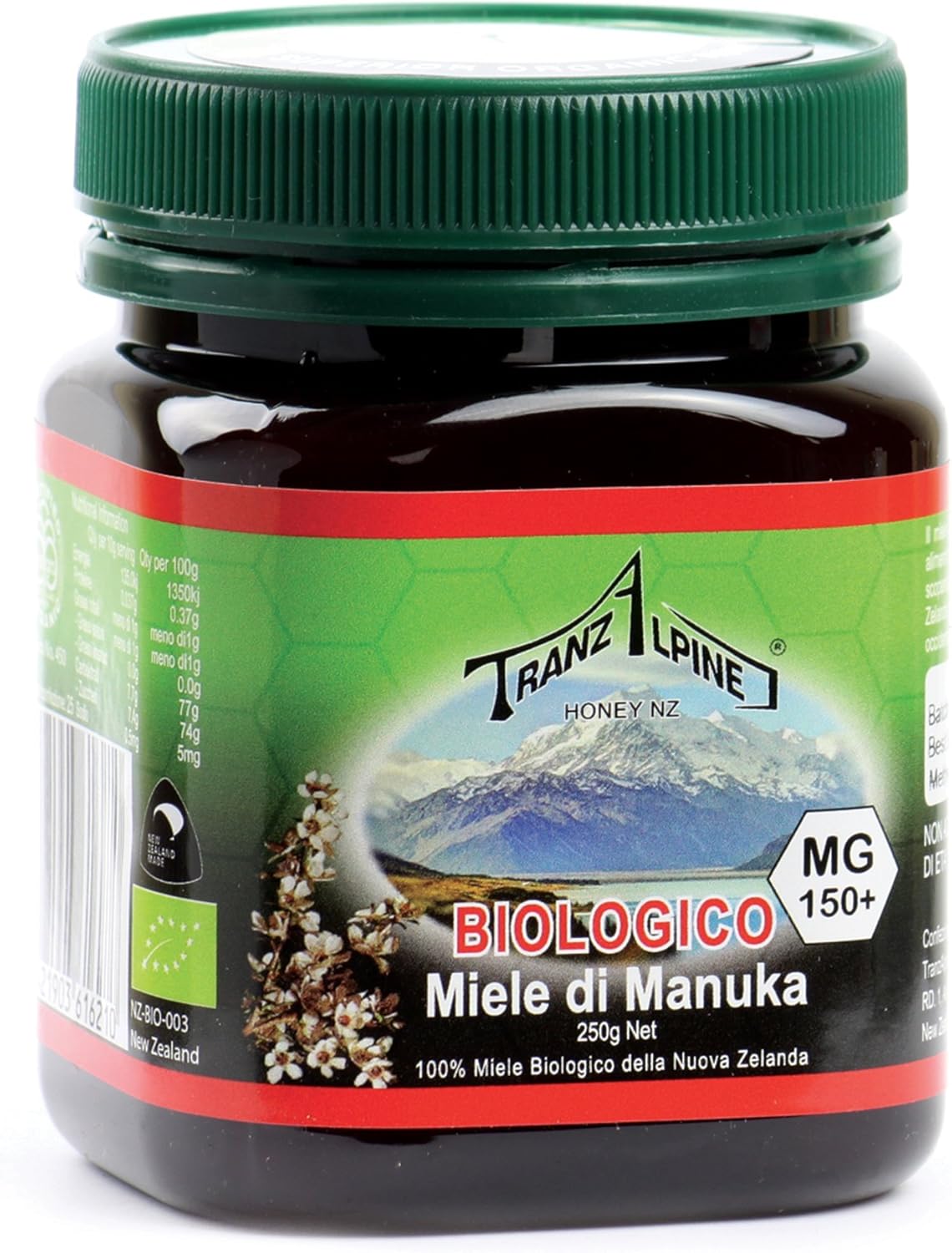 Tranzalpine Organic Manuka Honey MG150+, 250 g, 8.8 Ounces (Pack Of 1)