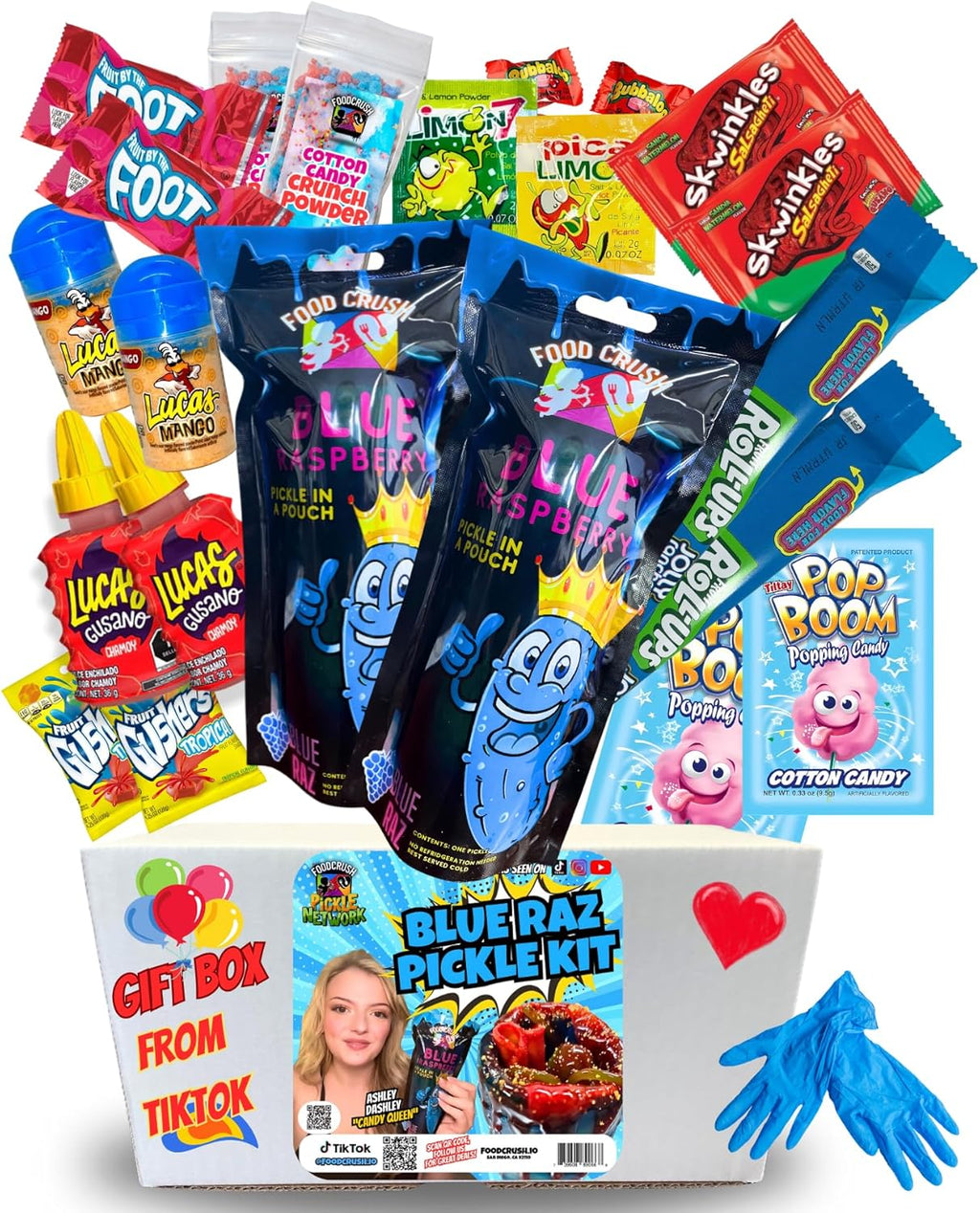 Blue Raspberry Pickle Kit-Double Sized-Mexican Candy Gift Box-Tiktok Trend Item by Food Crush