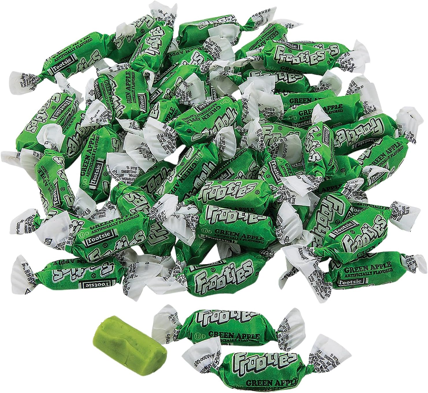 Bulk 360 piece Green Apple Mini Tootsie Roll Frooties Chewy Candy