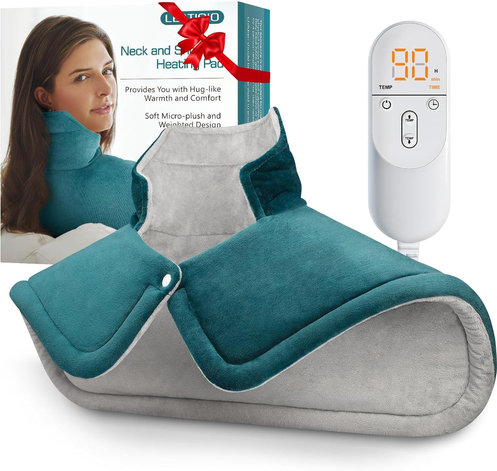 Neck Heating Pad, Upgraded PTC+NTC Even Heating, Heat Pad for Neck Shoulders Back, Versatile Electric Heated Neck Wrap for Full-Body Relax, Birthday Gifts for Women Men, Mothers Day Gifts for Mom Wife