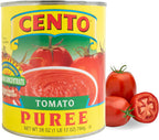 Cento Tomato Puree, 28 Oz, Thick Puree from Red, Ripe Tomatoes on the Vine, Seeded & Strained, Not from Concentrate for Marinara, Pasta, Salsa, Soup, Pizza Sauce - Gluten-Free, BPA Free, Non-GMO
