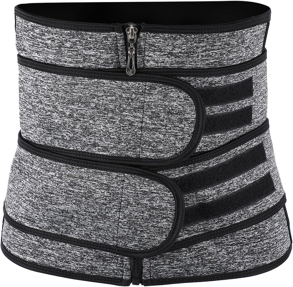 Yardwe Adjustable Zipper Waist Training Belt Breathable Fitness Abdominal Support Staylace for Women Workout and Waist Slimming Gray S