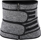 Yardwe Adjustable Zipper Waist Training Belt Breathable Fitness Abdominal Support Staylace for Women Workout and Waist Slimming Gray S