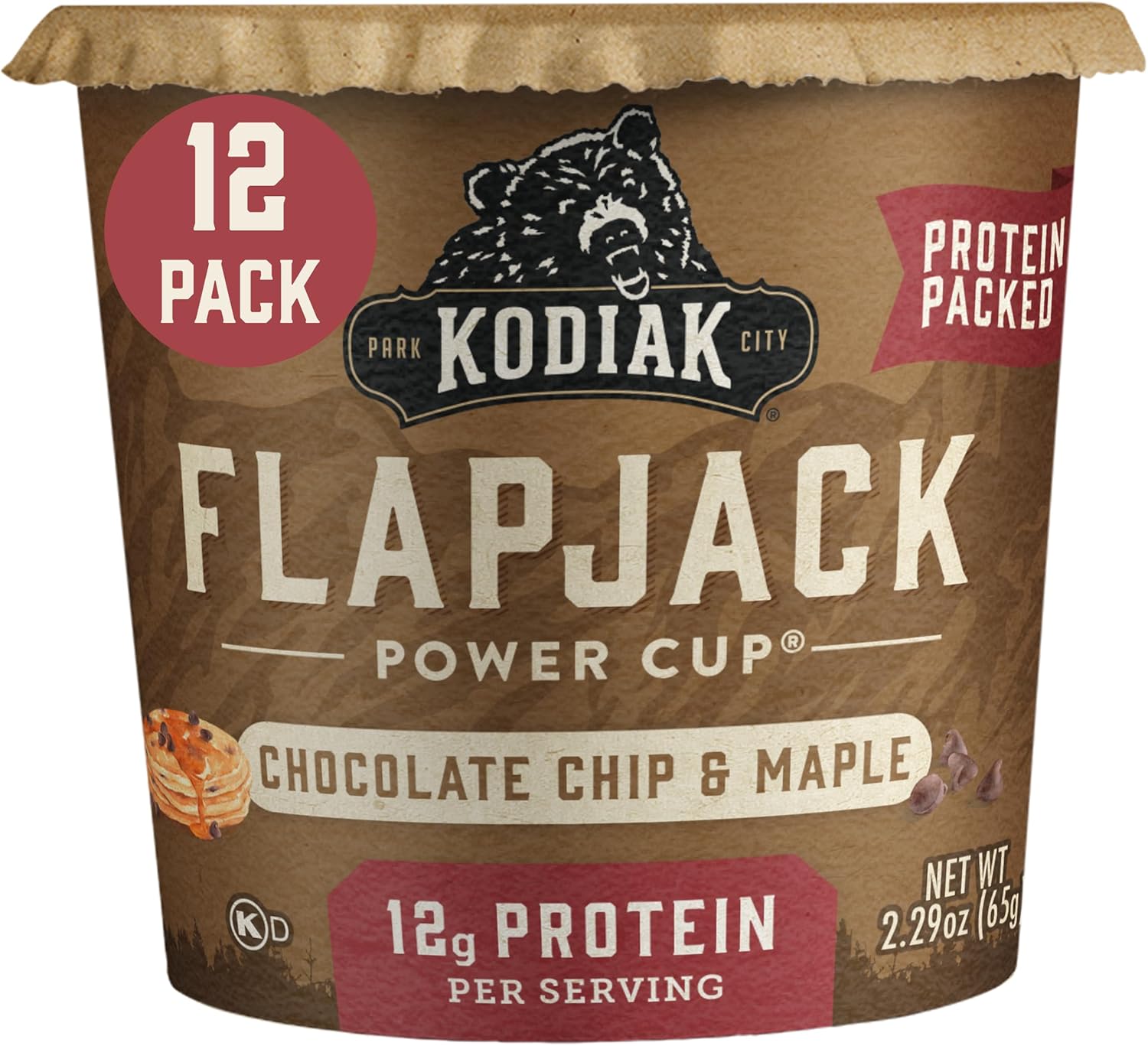 Kodiak Cakes Pancake On The Go, Chocolate Chip & Maple, 2.29 Oz (Pack Of 12)