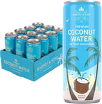 Harney & Sons Coconut Water, Naturally Refreshing, Natural Electrolytes for Hydration, No Preservatives, 10.8 fl oz Cans (Pack of 12)