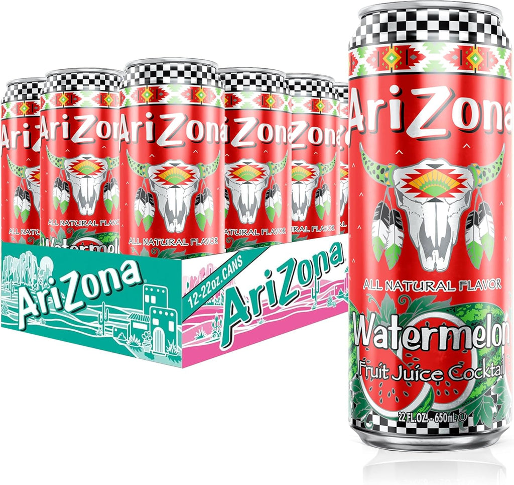 AriZona Watermelon, Fruit Juice Cocktail - Big Can, 22 Fl Oz (Pack of 12)