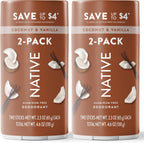 Native Coconut & Vanilla Twin Pack Deodorant Bundle 2 x 2.3 oz