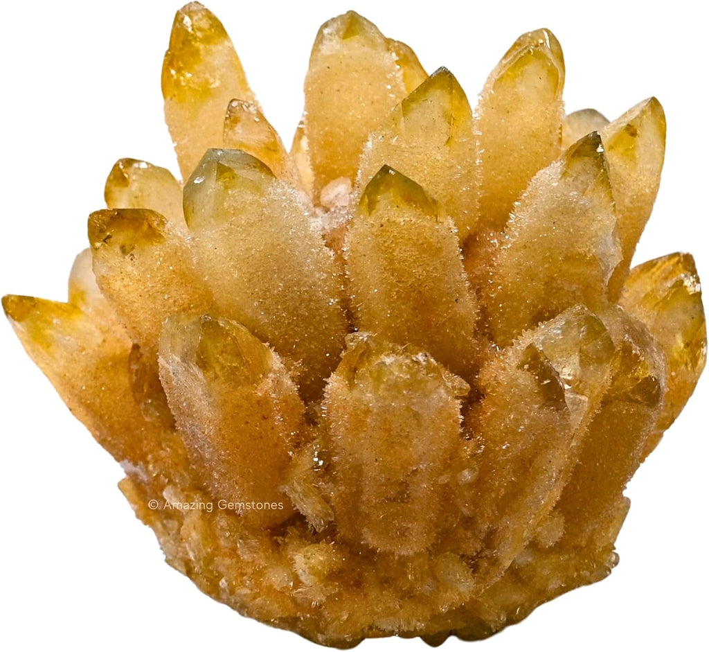 Amazing Gemstone Large Citrine Crystal Cluster Points for Meditation, Home Decor and Gift - Natural Quartz Crystals and Healing Stones for Enhance Energy with Large Crystals Points