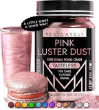 MONÉGASQUE Pink Edible Glitter for Drinks 15g – Pink Edible Glitter for Cakes – Luster Dust for Drinks, Food, & Cake Decorating – Cocktails & Easter Cake Decorations Spray – Cocktail Drink Shimmer