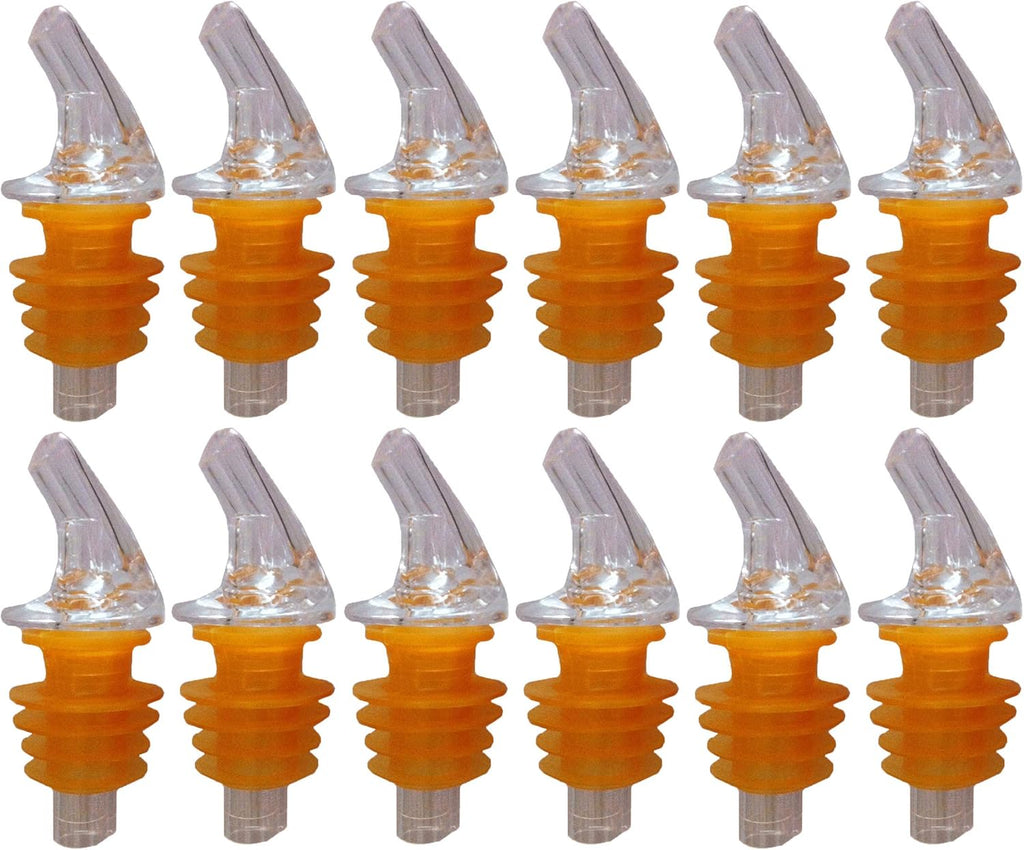 1 Dozen Large Amber Cork Free-Pour Spout - Great for Wide-Neck Liquor Bottles, Including 1.75 Liter Bottles