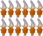1 Dozen Large Amber Cork Free-Pour Spout - Great for Wide-Neck Liquor Bottles, Including 1.75 Liter Bottles