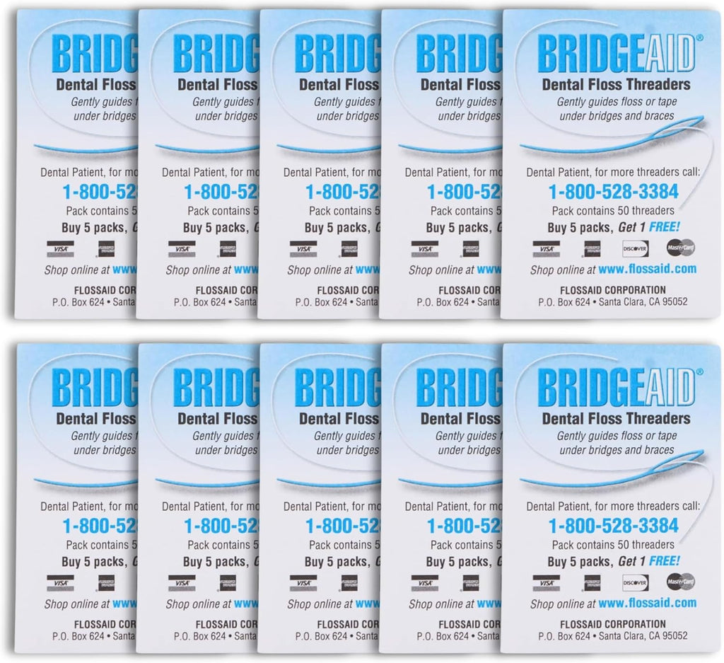 FLOSSAID BridgeAid Threaders 2 packs of 50 (100 Threaders)