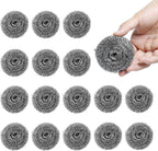 16 Pcs Steel Wool Pads, Stainless Steel Scrubber, Metal Scrubber, Dishwashing Scouring Pads Heavy Duty, Kitchen Scrubbing Sponges for Cleaning Dishes Pots and Pans Bathroom Oven
