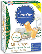 Gavottes French Boursin Cheese Filled Mini Crispy Crepes | Crepe Crackers with Boursin Garlic & Herb Cheese Filling | Gavottes Ready to Eat Crispy Crepes Snack From France (1 Pack of 2.12oz/60g)