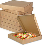 KEEPARTY 8PCS 14x14×2 Inch Kraft Pizza Box Corrugated Pizza Boxes Disposable Personal Storage Boxes for Takeout Weddings Birthdays and Parties