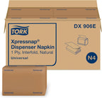 Tork Xpressnap Natural Dispenser Napkin N4, Universal, Interfold 1-ply, 13" x 8.5", 12 x 500 napkins, DX906E