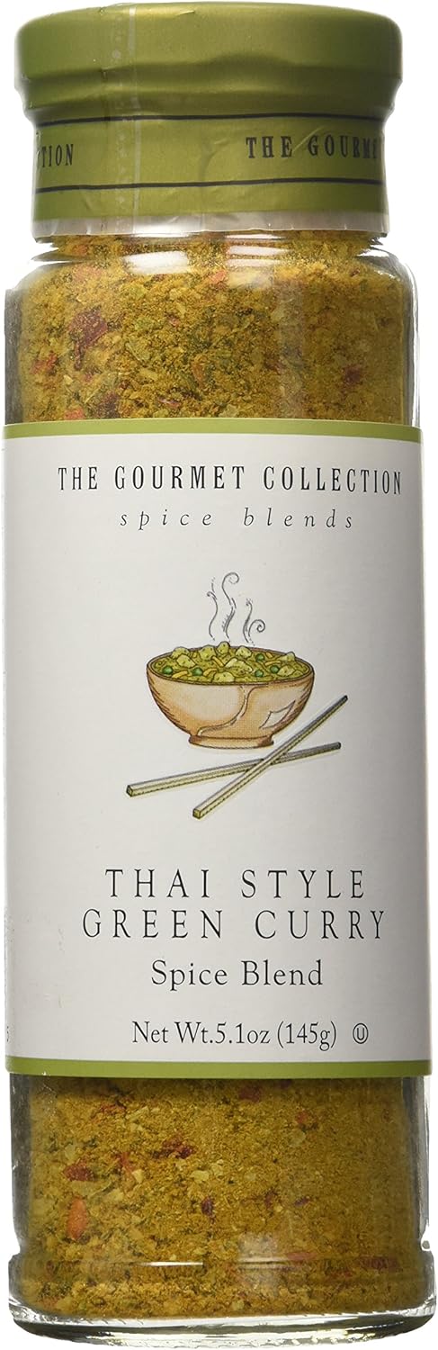 The Gourmet Collection Spice & Seasoning Blend, Thai Style Green Curry - Spicy & Sweet for Chicken, Vegetables, Fish: Grill Rub: 156 Servings.