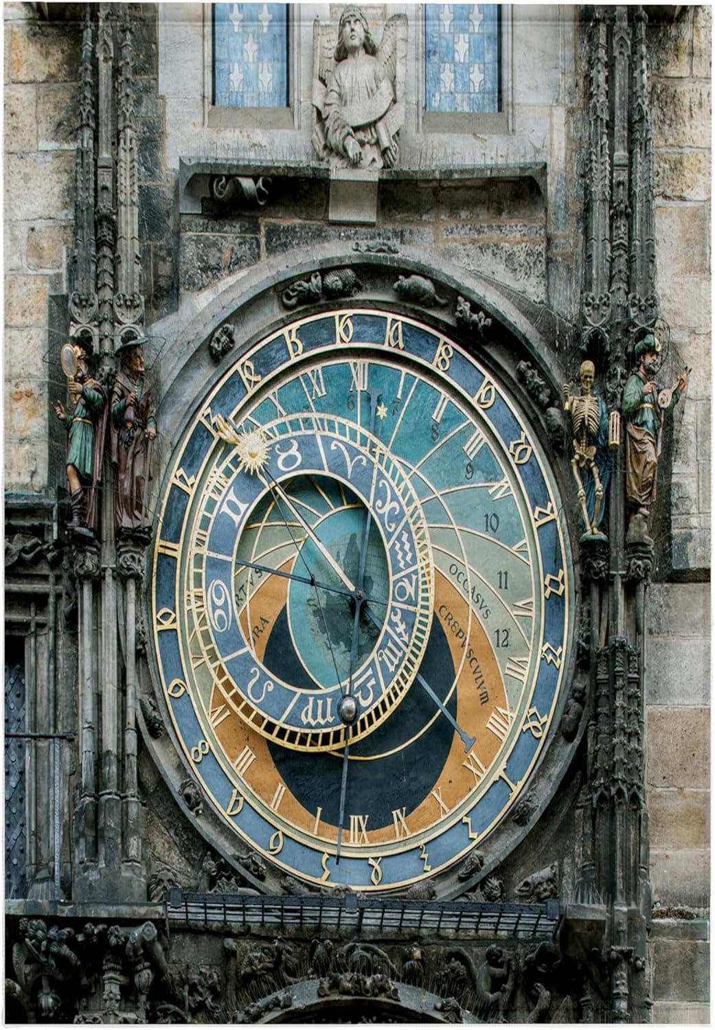 3dRose Europe, Czech Republic, Bohemia, Prague, Astronomical Clock. 15x22 Hand Towel