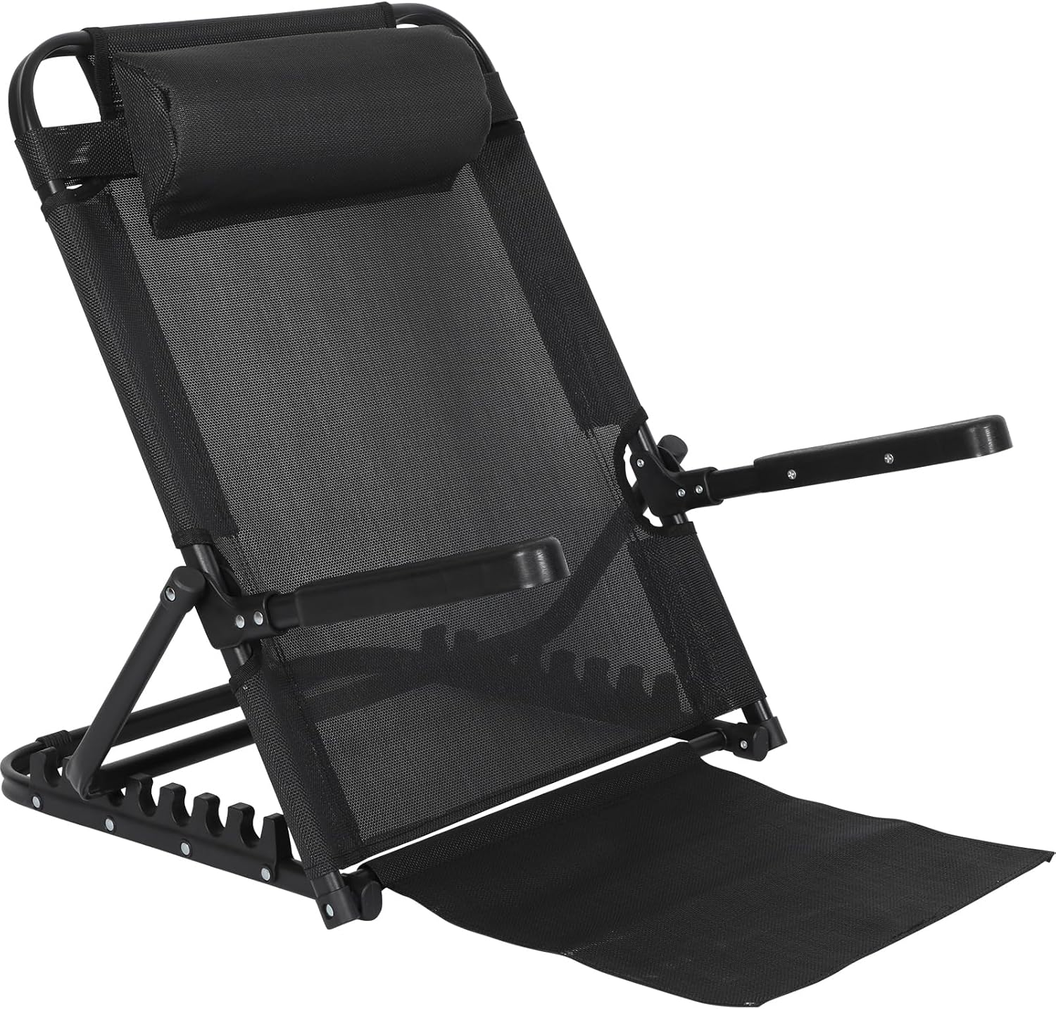 GlikCeil Adjustable Lifting Bed Backrest with Armrest Large Folding Bed Rest Sitting up Multifunction Portable Backrest Support with Pillow for Neck Head Lumbar Elderly Patient Read Eat