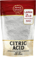 Citric Acid 2 LB Bag - 100% Pure, Food Grade & Non-GMO - Citric Acid Powder For Cleaning, Bath Bombs, Preserving - Fine Granular by Spicy World