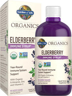 Garden of Life Organics Plant Based Elderberry Immune Syrup 6.59 floz (195 mL) for Kids & Adults - Sambucus, Echinacea, Zinc & Vitamin C, 0g Sugar, Organic Vegan Gluten Free Herbal Supplement