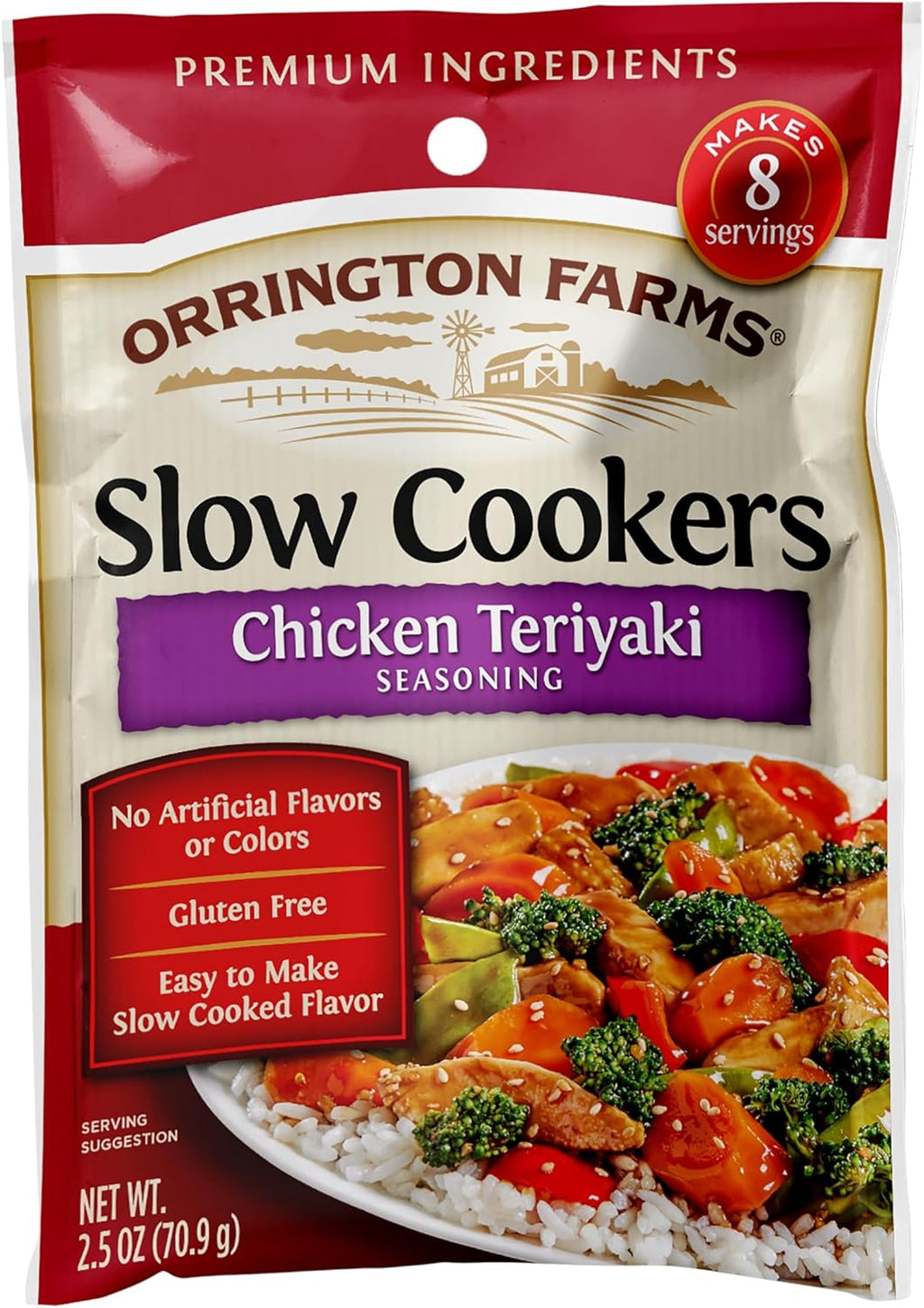 Orrington Farms Chicken Slow Cooker Mix, Teriyaki, 2.5 Ounce (Pack of 12)