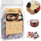 Kidney Tea Formula Ginseng Six Treasure Tea, Ginseng & Mulberry Herbal Tea, Kidney Cleanse Detox & Repair, Traditional Chinese Herbal Tea Bags, Five Treasures Teas For Men Women (30 Bags/1 Pack)