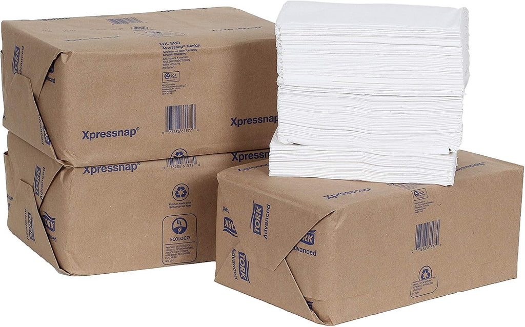 Tork DX900 Advanced Xpressnap Dispenser Napkin, Interfold, 1-Ply, 8.5" Length x 13.0" Width, White (Case of 6 Packs, 500 per Pack, 3,000 Napkins)
