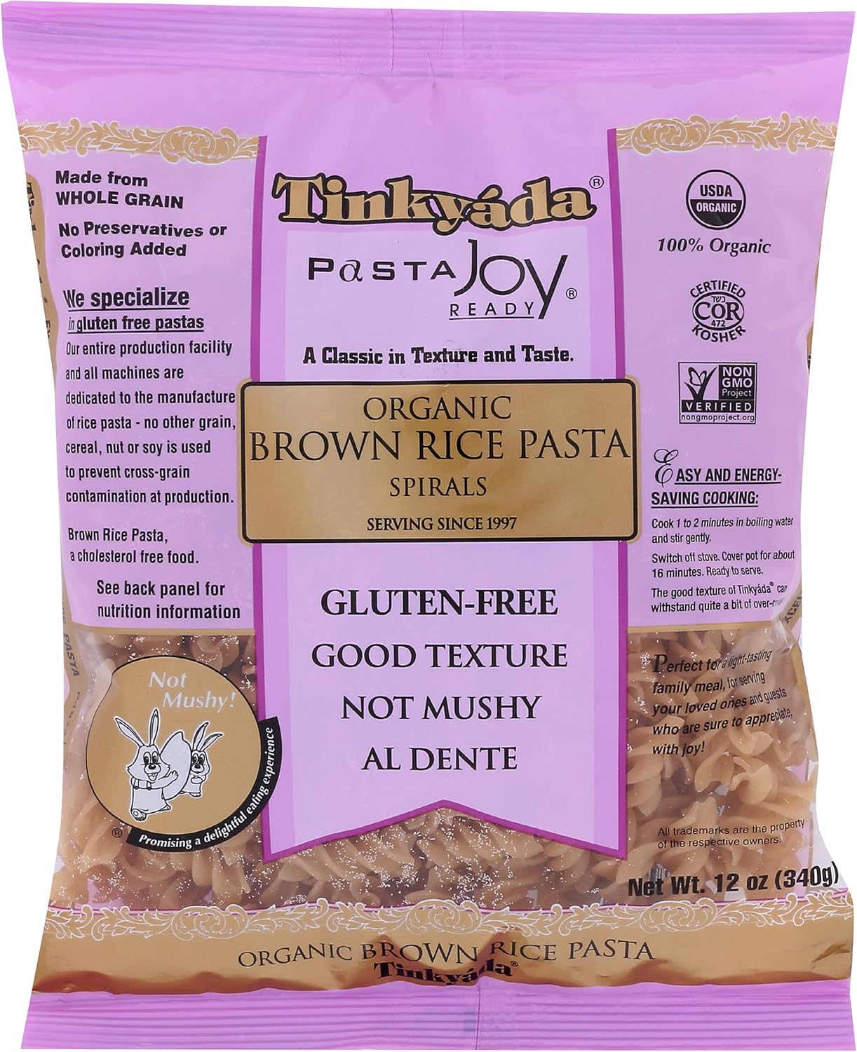 Brown Rice Spiral Pasta Organic 12 Ounces (Case of 12)