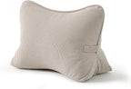 Pat. Pend. Corduroy Lumbar Support Back Pillow for Watching TV, Reading & Gaming, Ergonomic Triangle Support Cushion for Sofa, Armchair & Bed Sitting, Removable Washable Cover, Beige Gray