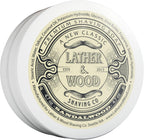 Lather & Wood Shaving Soap - Sandalwood - Simply The Best Luxury Shaving Cream - Tallow - Dense Lather with Fantastic Scent for The Worlds Best Wet Shaving Routine. 4.6 oz (Sandalwood)