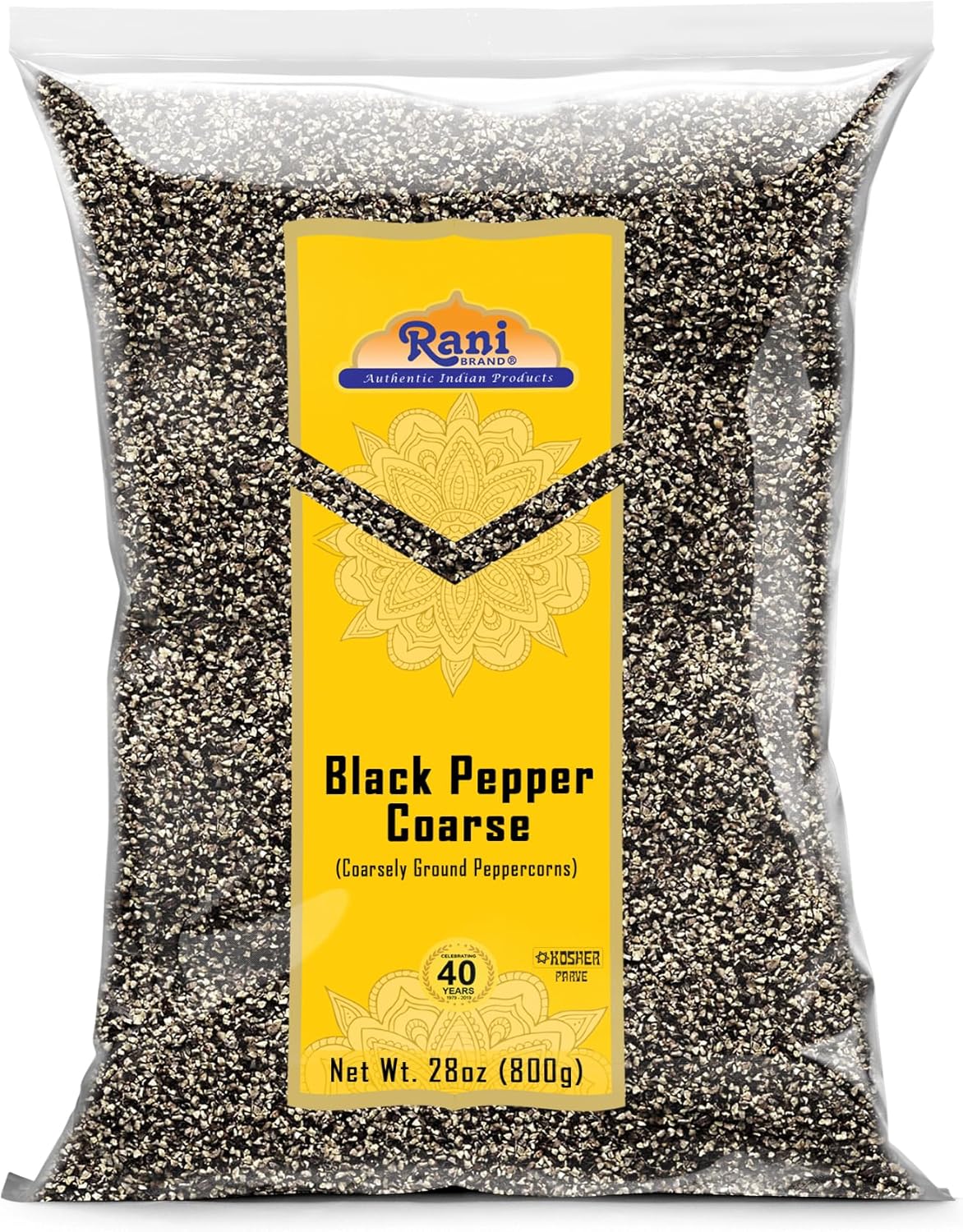 Rani Black Pepper Coarse Ground 28 Mesh (Table Grind) 28oz (1.75lbs) 800g ~ All Natural | Vegan | Gluten Friendly | NON-GMO | Kosher | Product of Vietnam