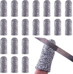 20 Pcs Finger Cots Cut Resistant Protector Reusable Fingertip Gloves Cover Large Finger Nail Sleeves Fabric Thumb Protection Guards Kitchen Hand Sewing Food Cutting Sculpture Carving Work Supplies