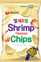 Nongshim Shrimp Flavored Chips, Light and Crispy Seafood Snack, Savory Shrimp Taste, Thin Crunchy Texture, Great for Dipping or Snacking, Big Size Bag, 7.05 oz (1 Pack)