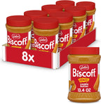 Lotus Biscoff, CRUNCHY Cookie Butter Spread, non GMO + Vegan, 13.4 Oz Jar (Pack of 8)