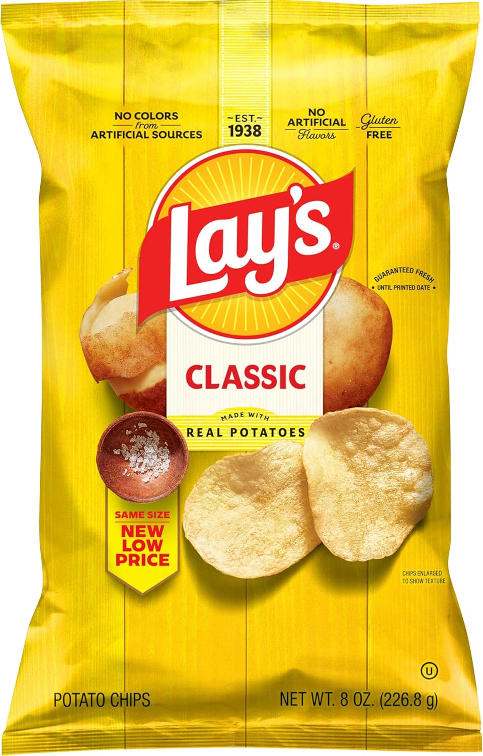 Lay's Potato Chips Classic Flavor Bag, 8 Oz