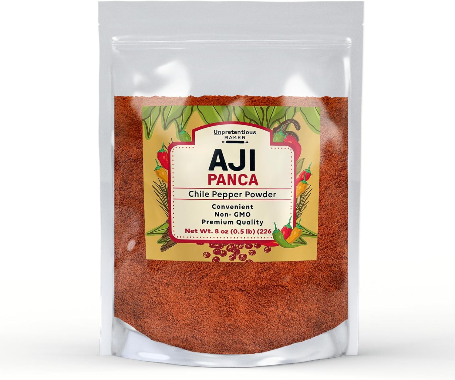 Unpretentious Aji Panca Chile Pepper Powder, 8 oz, Fruity Taste, Mild Pepper, Seasoning