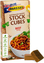 Massel Beef Style Bouillon Cubes | 10 Cubes | Plant Based Broth & Soup Base | Gluten & Dairy Free, Vegan