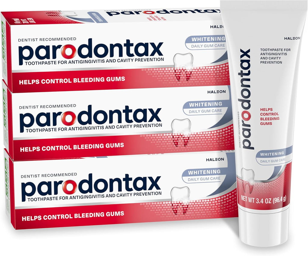 Parodontax Teeth Whitening Toothpaste To Help Bleeding Gums, Gum Toothpaste For Gum Health, 3.4 Oz x 3