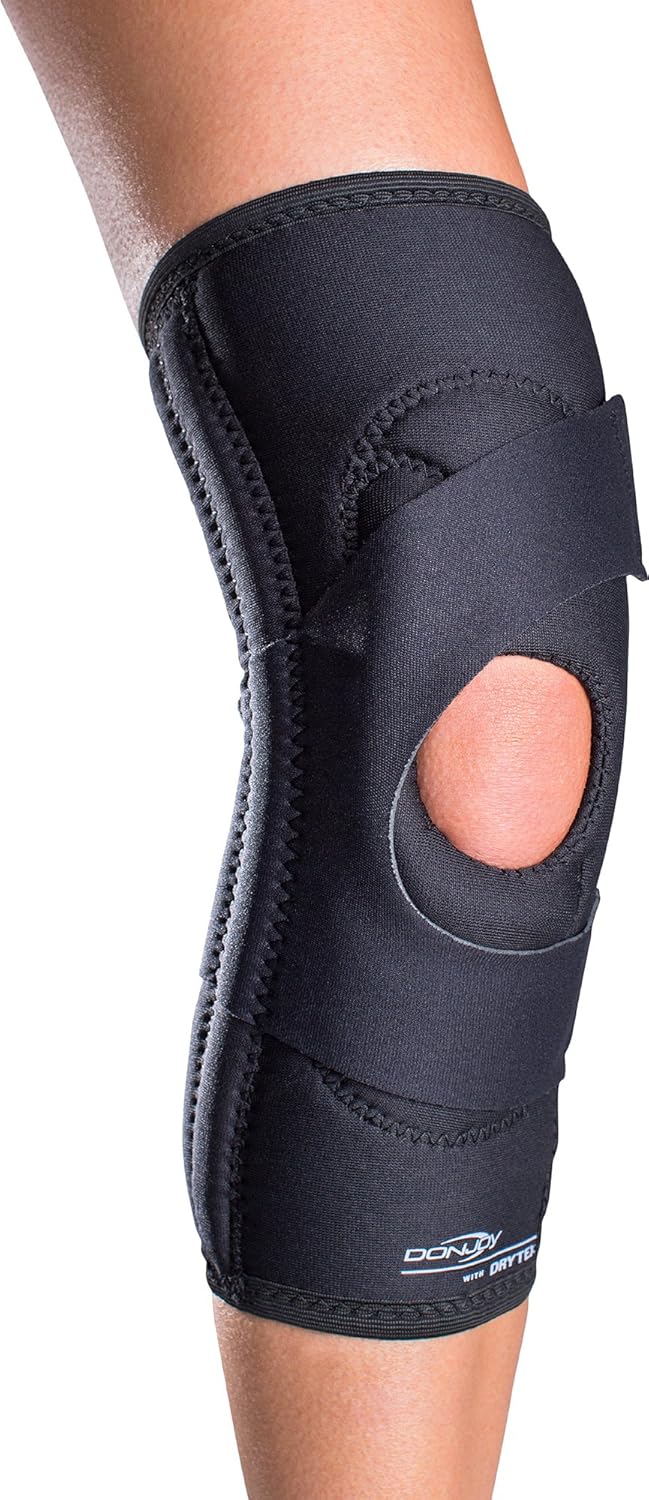 DonJoy Lateral J Knee Brace with Hinges Supports Patella Tracking, Dislocation, Misalignment & Chondromalacia – Drytex Material - Right Leg, Small