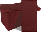 Disposable Linen Feel Dinner Napkins Burgundy Cloth-Like Paper Napkins Disposable Guest Napkins for Dinne,Parties, Weddings or Events,16”x16”-50 Pack