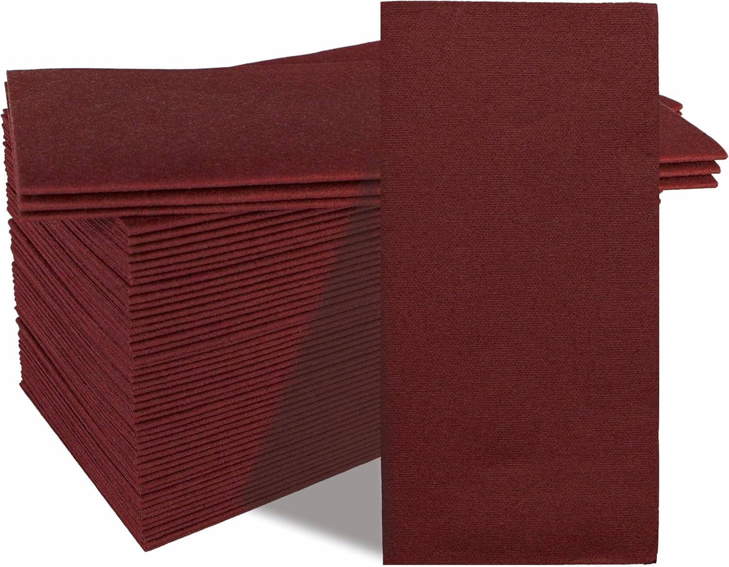 Disposable Linen Feel Dinner Napkins Burgundy Cloth-Like Paper Napkins Disposable Guest Napkins for Dinne,Parties, Weddings or Events,16”x16”-50 Pack